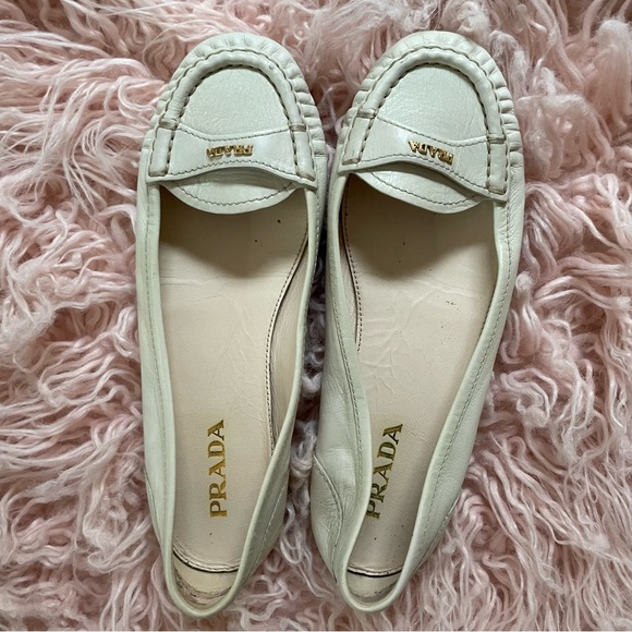 💯 PRADA Cream Loafers Size 36 - Picture 6 of 13